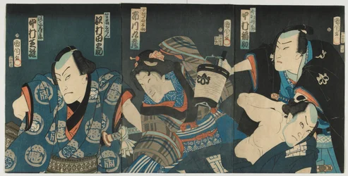 Szene aus einem Kabuki-Drama, Edo-Periode, 1865